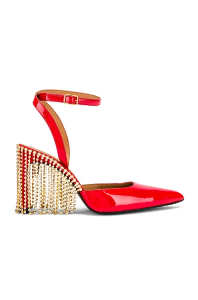 Area Crystal Fringe High Heel In Red Patent