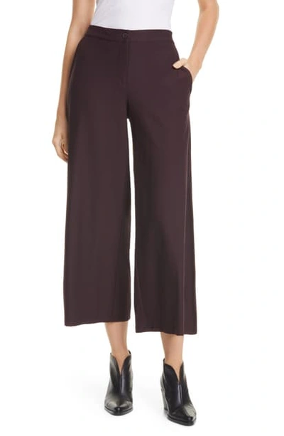 Eileen Fisher High Waist Ankle Pants In Cassis