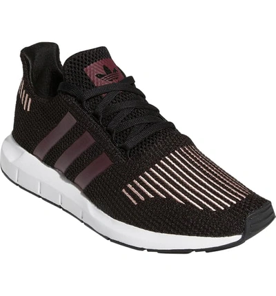 Adidas Originals Swift Run Sneaker In Core Black/ Maroon/ Pink Swift