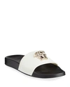 Versace Women's La Medusa Pool Slides In White/black
