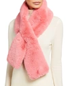 Surell Accessories Faux-fur Pull-through Scarf In Pink