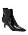 GIANVITO ROSSI PATENT LEATHER POINTED ZIP BOOTIES,PROD225750045