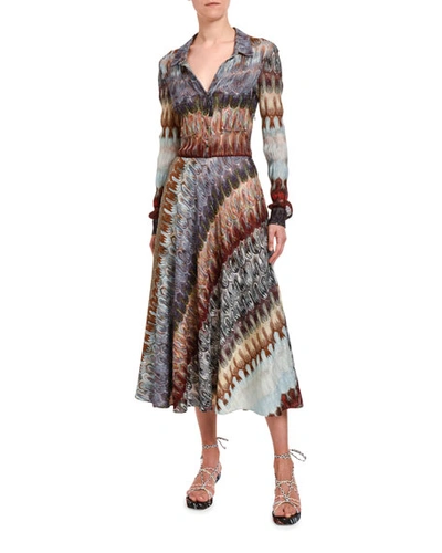 Missoni Metallic Crochet-knit Midi Dress In Neutral