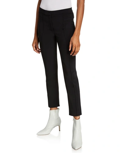 Adam Lippes Stretch Cady Cigarette Pants In Black