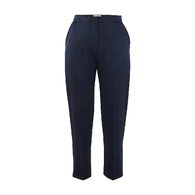 Maison Rabih Kayrouz Straight Satin Trousers In Navy