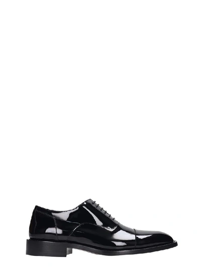 Balenciaga Crystal-embellished Patent-leather Oxford Shoes In Nero