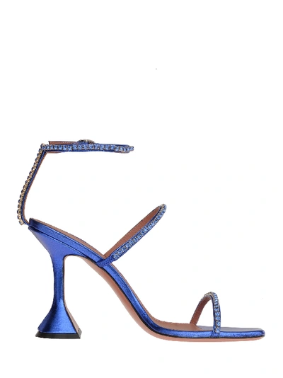 Amina Muaddi Gilda Sandals In Cobalt Blue