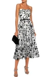 MARCHESA NOTTE STRAPLESS FLORAL-APPLIQUÉD EMBROIDERED TULLE GOWN,3074457345621304693