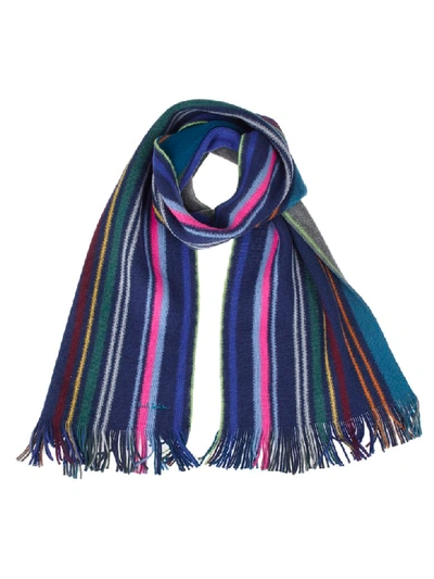 Paul Smith Striped Wool Scarf In Multicolor