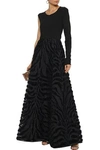 ALBERTA FERRETTI ALBERTA FERRETTI WOMAN FLARED FIL COUPÉ ORGANZA MAXI SKIRT BLACK,3074457345620708635