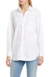 Frank & Eileen Eileen Long-sleeve Button-front Cotton Shirt In White Piumino
