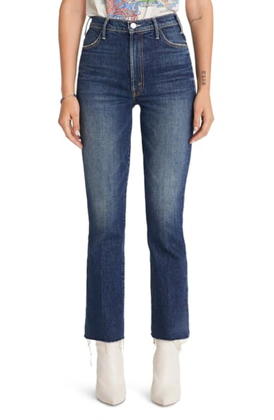 Mother The Hustler High Waist Fray Ankle Flare Jeans In Dirty Mary