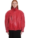 BALENCIAGA LEATHER JACKET IN RED LEATHER,11127828