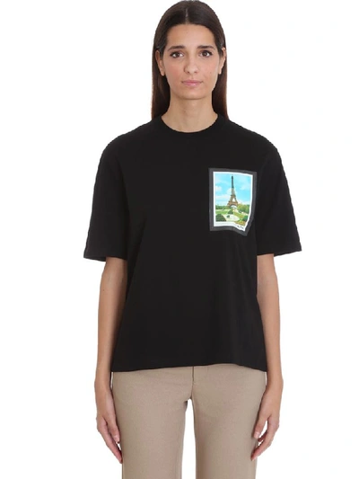 Ami Alexandre Mattiussi Women's T-shirt With Print Postcard In Black