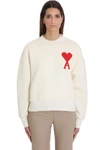 AMI ALEXANDRE MATTIUSSI SWEATSHIRT IN BEIGE COTTON,11127752