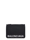 BALENCIAGA VILLE POUCH CLUTCH IN BLACK LEATHER,11127873