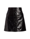 7 FOR ALL MANKIND Patent Leather Button-Front A-Line Skirt