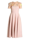 VALENTINO Embellished Tulle Midi Dress