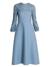 VALENTINO Virgin Wool & Silk Crepe Midi Dress