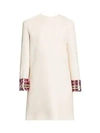 VALENTINO Crepe Couture Sequin-Cuff Tunic Dress