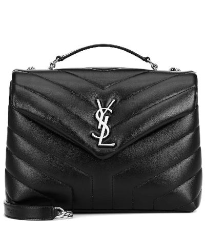 Saint Laurent Loulou Small Leather Shoulder Bag In Black