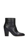 CHIE MIHARA EBRO HIGH HEELS ANKLE BOOTS IN BLACK LEATHER,11128513