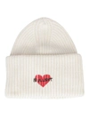 Philosophy Di Lorenzo Serafini Heart Ribbed Knit Beanie In Panna