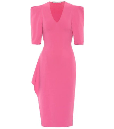 Stella Mccartney Compact-knit Midi Dress In Pink