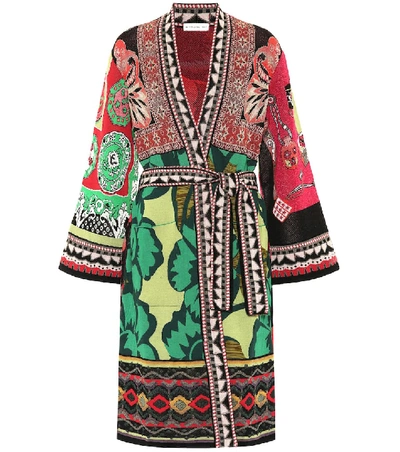 Etro Floral Tie-waist Jacquard Dressing Gown Cardigan In Multicolor