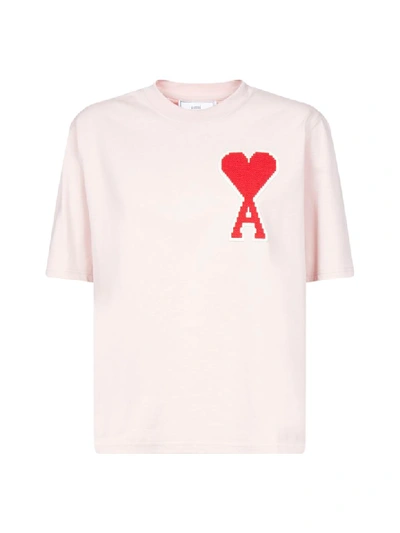 Ami Alexandre Mattiussi Short Sleeve T-shirt In Rose Pale