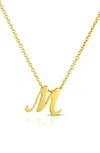 Roberto Coin Robert Coin Cursive Initial Pendant Necklace In Yellow Gold - M