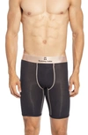 Tommy John Second Skin Gunmetal Waistband Boxer Briefs In Black/ Rose Gold