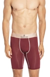 Tommy John Second Skin Gunmetal Waistband Boxer Briefs In Tawny Port/ Rose Gold