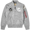 Alpha Industries Ma 1 Vf Nasa Flight Jacket Silver In Grey