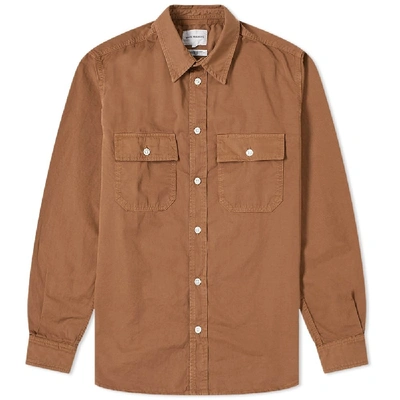 Norse Projects Villads Twill Shirt In Brown