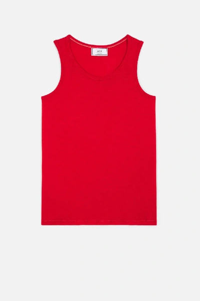 Ami Alexandre Mattiussi Lightweight Tank Top With Ami Tab In Red