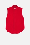 AMI ALEXANDRE MATTIUSSI SLEEVELESS SHIRT WITH INVISIBLE BUTTON PLACKET,14591434
