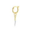 True Rocks Mini 2-tone Knife On Gold Plated Hoop Earring In Hoop