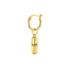 TRUE ROCKS 18KT GOLD-PLATED MINI PILL CHARM ON GOLD HOOP