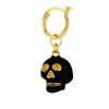 True Rocks Black & Gold Skull On Gold Hoop In Gold