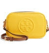 Tory Burch Perry Bombe Mini Leather Crossbody In Lemon Drop