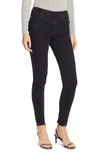 Ag Farah High-rise Raw-hem Ankle Skinny Jeans In Altered Black