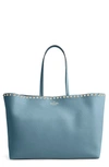 Valentino Rockstud Vitello Tote Bag In Amadeus