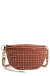 STEVE MADDEN STUDDED FAUX LEATHER BELT BAG,BRAIDER