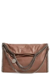 Stella Mccartney 'falabella - Shaggy Deer' Faux Leather Foldover Tote - Brown In Dark Taupe