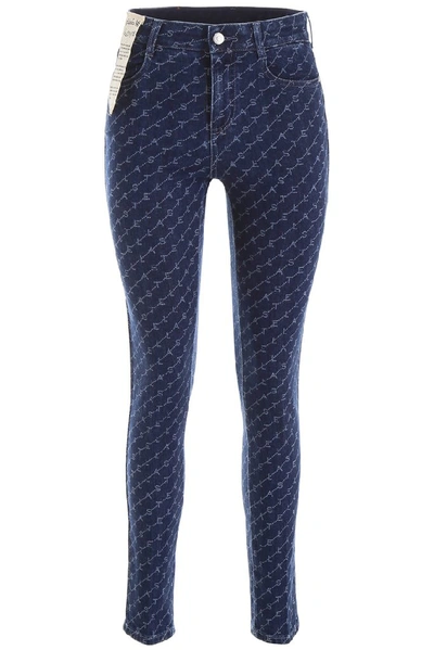 Stella Mccartney Monogram Skinny Jeans In Darkest Blue