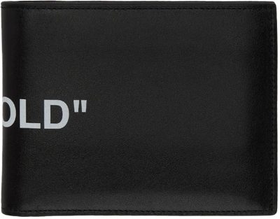 Pre-owned Off-white Quote Bifold Wallet "bi-fold" Black White