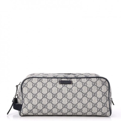 Pre-owned Gucci Toiletry Case Monogram Gg Plus Navy Blue
