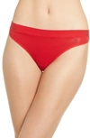Tommy John Cool Cotton Thong In Haute Red