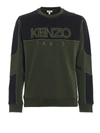 KENZO LOGO EMBROIDERY ARMY GREEN SWEATSHIRT